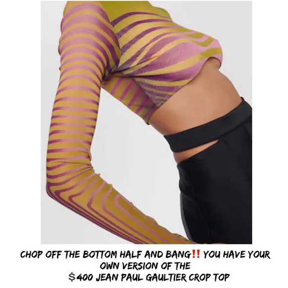 Y2K Geo Striped Tie Dye Henley Layering Top - Picture 3 of 14